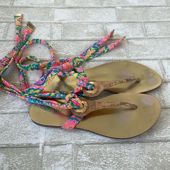 Lilly Pulitzer harbor wrap sandals - Picture 7 of 11